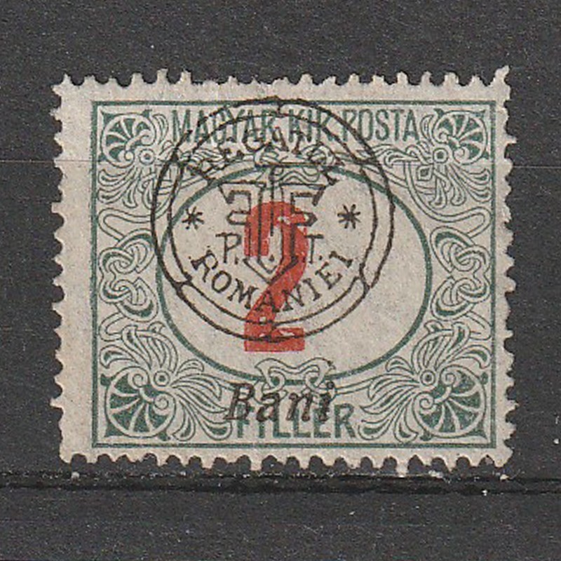 Porto 2 Filler cifra rosie Magyar Kir. Posta - zona Oradea 1919