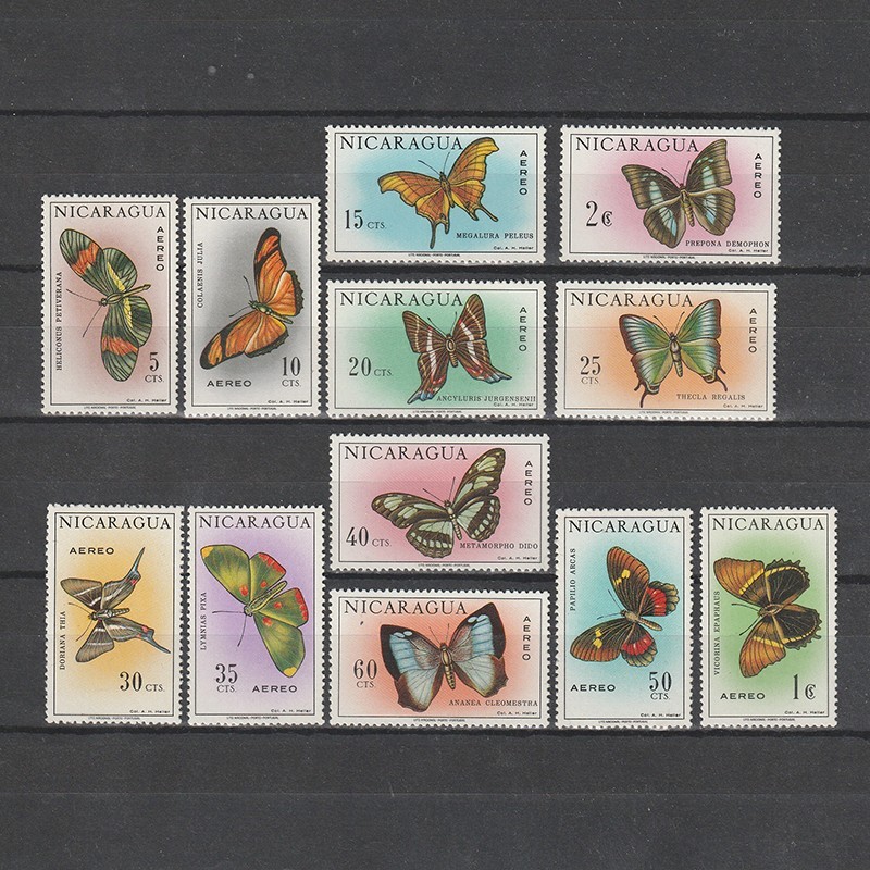 Specii de Fluturi Posta Aeriana C606-617 (Scott) Nicaragua 1967