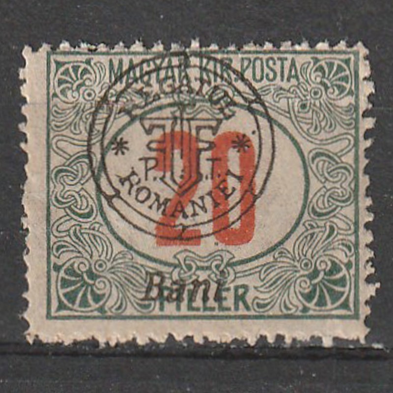 Porto 20 Filler cifra rosie Magyar Kir. Posta - zona Oradea 1919