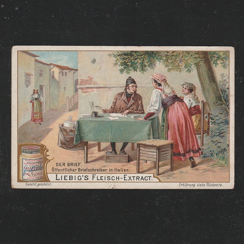 Reclama Litografie “Der Brief - Scriitor de scrisori publice in Italia