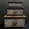 Set 3 cutii din lemn sculptat – motive Buddha