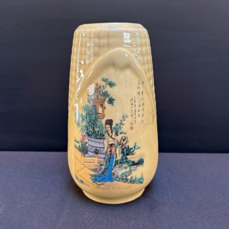 Vază Chineză decorativă, pictură arsă cu glazură