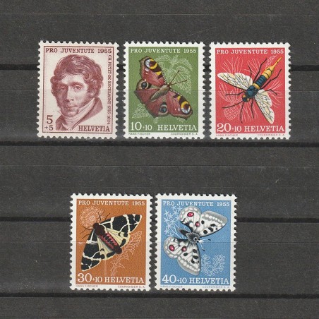 Fluturi Pro Juventute Sc. B247-251 (Scott) Elvetia 1955