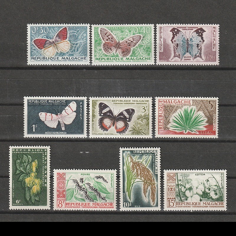 Fluturi Sc. 306 - 315 (Scott) Madagascar 1960