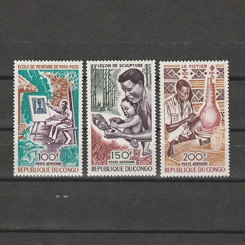 Arta si Cultura Posta Aeriana Mi. 207-209 (Michel) Congo 1970