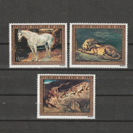 Picturi de Delacoix Posta Aeriana Mi. 369-371 (Michel) Congo 1973