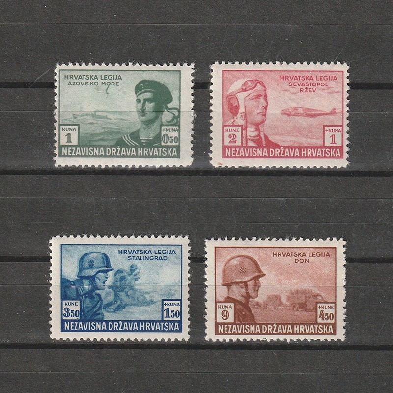Legiunea Croata Mi. 107-110 (Michel) Croatia 1943