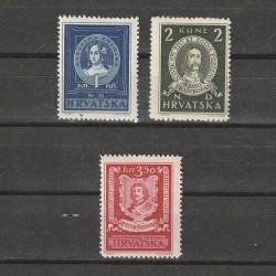 Personalitati Croate Celebre Sc. 56-58 (Scott) Croatia 1943