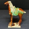 Statuetă din ceramică – cal decorativ maro-verde, China