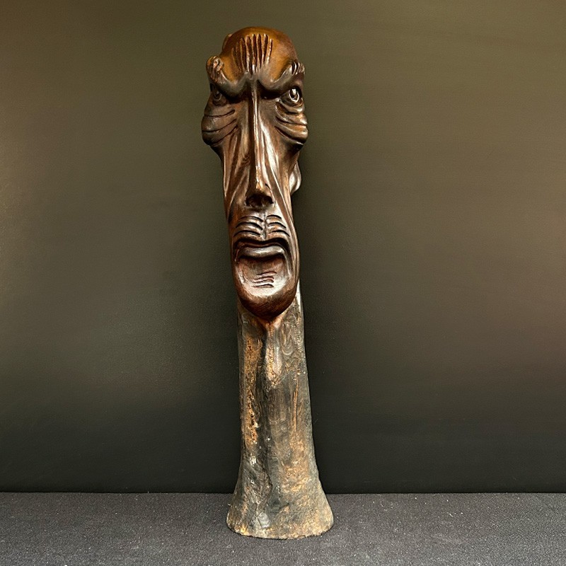 Sculptură din lemn de tec – chip expresiv, China