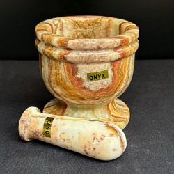 Set mojar și pistil din piatră de onix – Pakistan