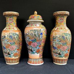 Set vaze decorative mari din ceramică, tehnică pirogravură – China