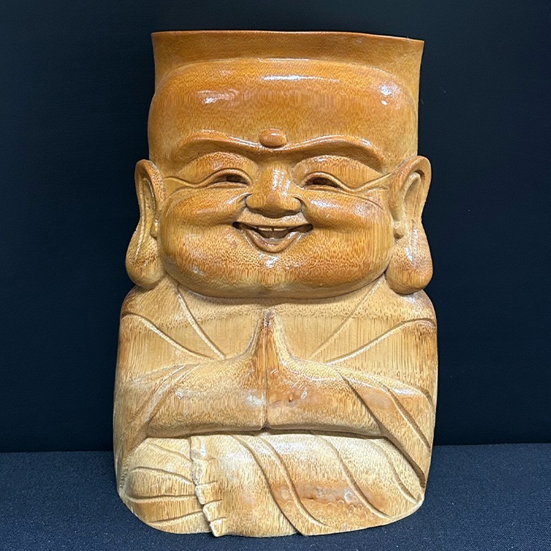 Recipient decorativ Buddha din bambus – China