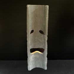 Mască decorativă din lemn colorată – Indonezia, 50 cm