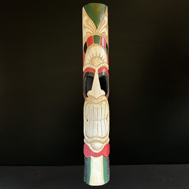 Mască decorativă totemică din lemn – Indonezia, 100 cm