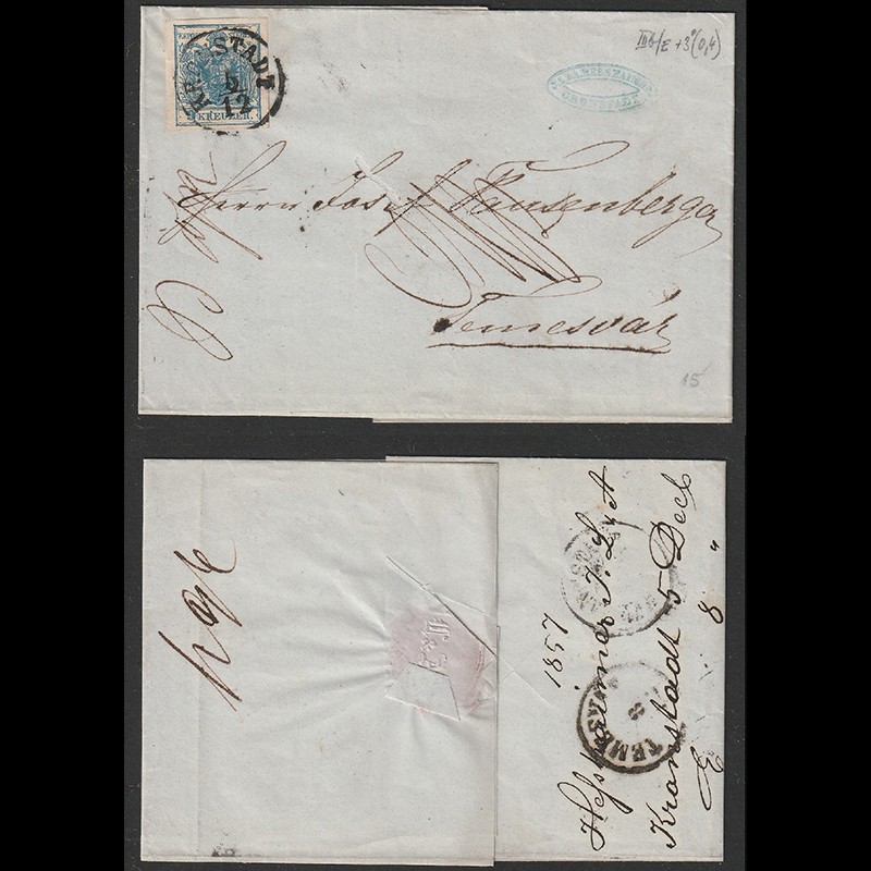 Scrisoare 1857 Sibiu - Timisoara