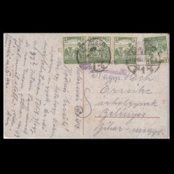 Carte poștală veche Oradea – Malul Crisului cu Biserica Reformata – 1919