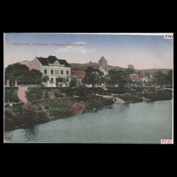 Carte poștală veche Oradea – Malul Crisului cu Biserica Baptista – 191