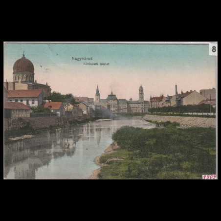 Carte poștală veche Oradea – Malul Crisului Vedere – 1909