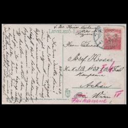 Carte poștală veche Oradea – Palatul Finantelor – 1918