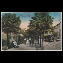 Carte poștală veche Oradea - Vedere Stradala Pietonala - 1917