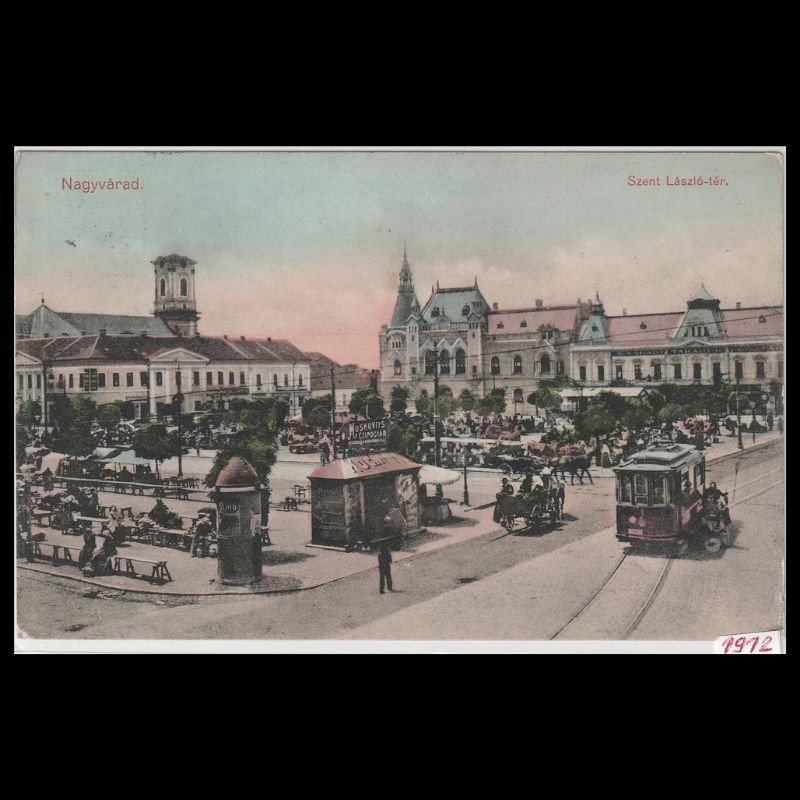 Carte poștală veche Oradea – Piata Sfantul Ladislau – 1912