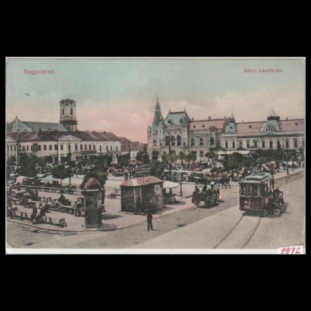 Carte poștală veche Oradea – Piata Sfantul Ladislau – 1912