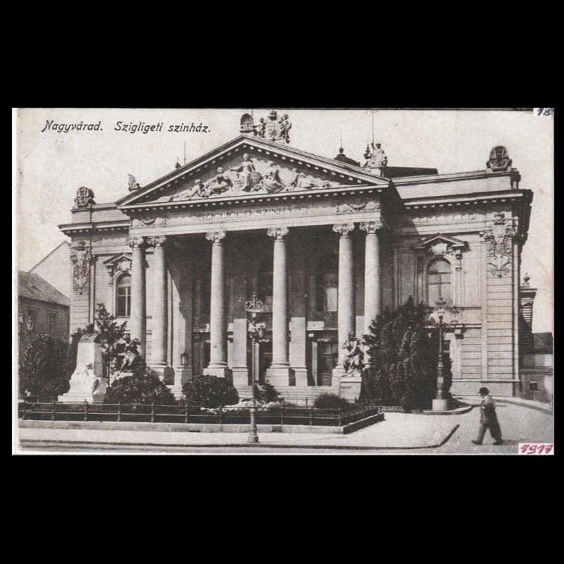 Carte poștală veche Oradea – Teatru (Szigligeti) – 1917