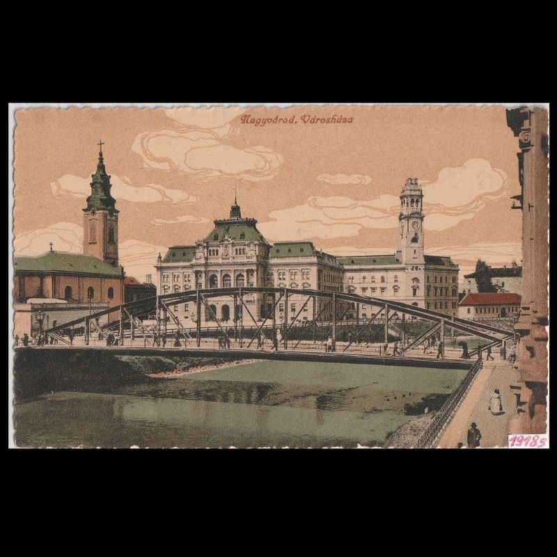 Carte poștală veche Oradea – Primaria – 1918