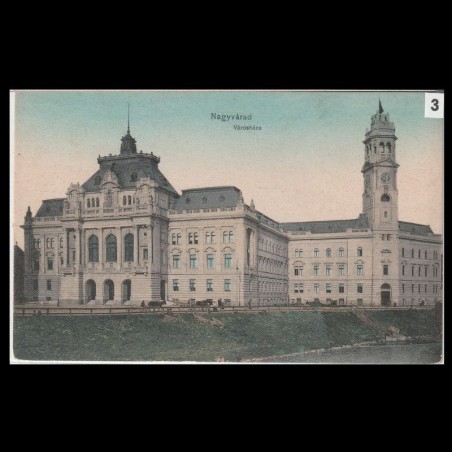 Carte poștală veche Oradea – Primaria – 1907