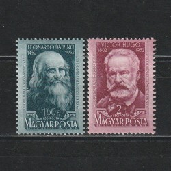 Leonardo Da Vinci si Victor Hugo LP1319-1320 Ungaria 1952