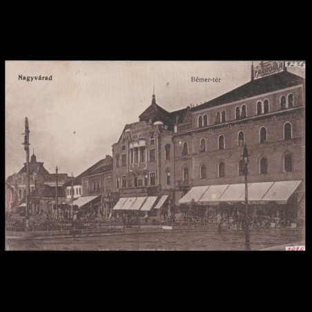 Carte poștală veche Oradea – Bémer-tér - Hotel Pannonia – 1918