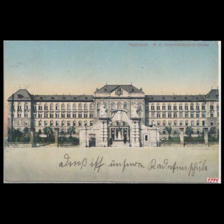Carte poștală veche Oradea – Honvéd Hadapród Iskola (Scoala Militara Apararii Nationale Oradea) – 1914