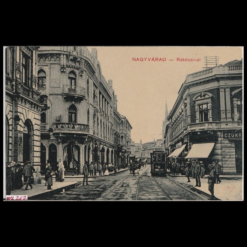 Carte poștală veche Oradea – Rákóczi Út (Strada Rákóczi, Pietonala de azi) – 1912