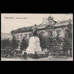 Carte poștală veche Oradea – Szacsvay Szobor (Statuia Szacsvay) – 1915