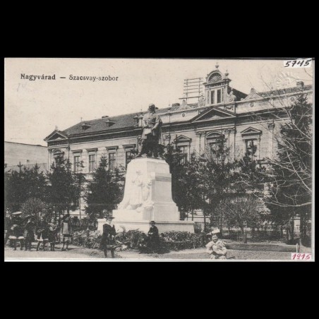 Carte poștală veche Oradea – Szacsvay Szobor (Statuia Szacsvay) – 1915