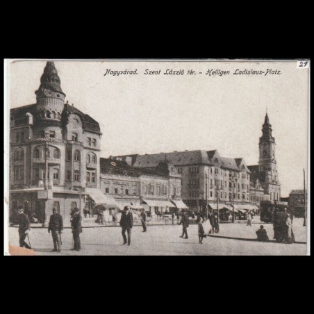 Carte poștală veche Oradea – Szent László-tér (Piata Szantul Ladislau)