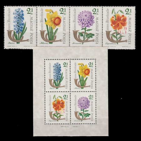 Bélyegnap 36 Virág (Ziua Marcii Postale 36) LP2028-2032a-d Ungaria 196