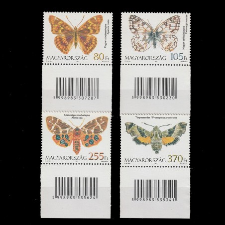 Magyarország Lepke (Fluturi Ungaria) LP5071-5074 Ungaria 2011 cu cod de bare