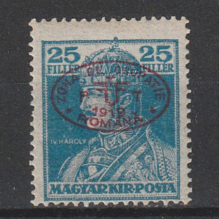 25 Filler Karoly Magyar Kir. Posta - zona Debrețin 1919