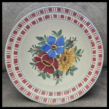 Farfurie motive florale, decor perete posibil Fayencerie Wilhelmsburg