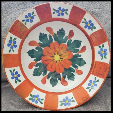 Farfurie motive florale, decor perete posibil Fayencerie Wilhelmsburg