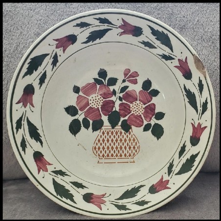 Farfurie motive florale, decor perete posibil Fayencerie Wilhelmsburg