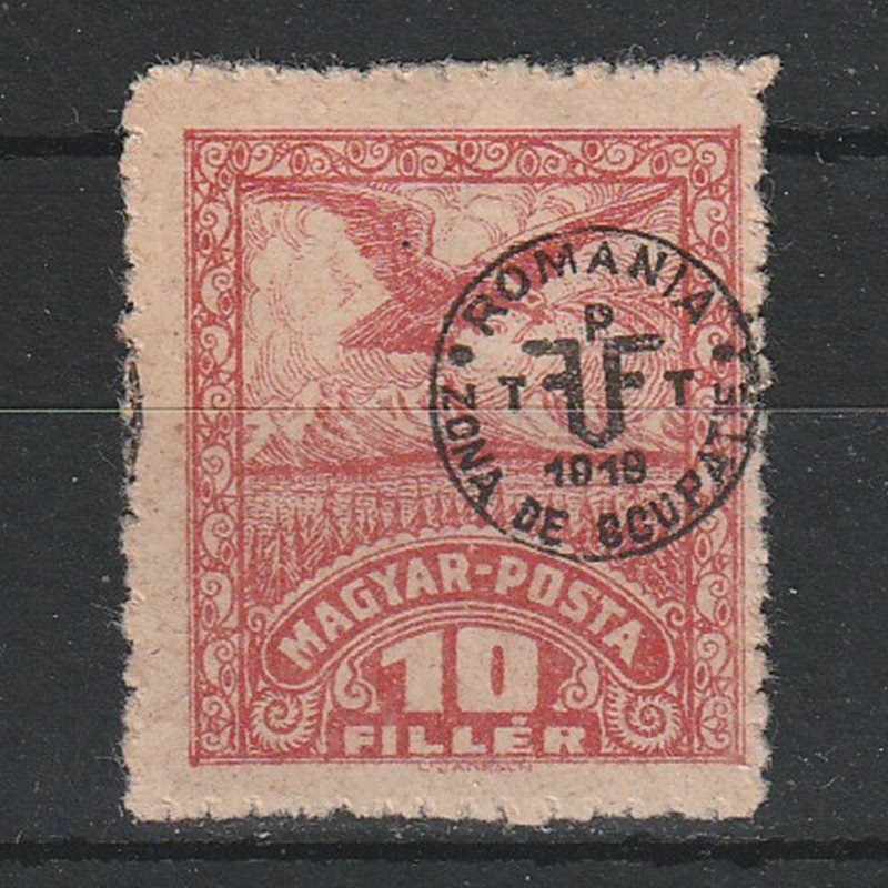 10 Filler Magyar-Posta - zona Debrețin II 1920 hartie alba