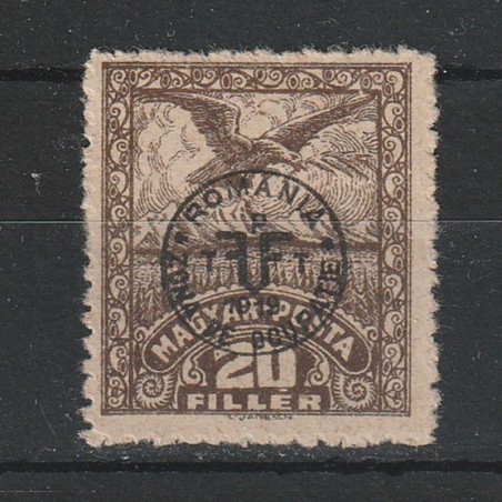 20 Filler Magyar-Posta - zona Debrețin II 1920 Hartie Normala