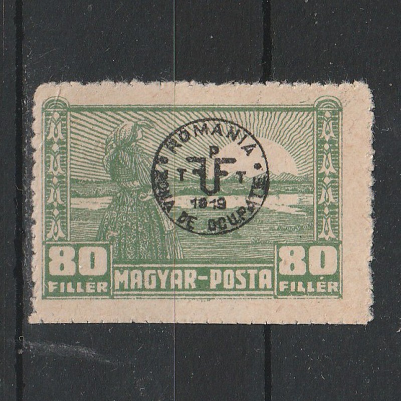 80 Filler Magyar-Posta - zona Debrețin II 1920 Hartie Normala