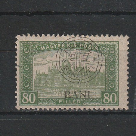 80 Filler Parlament Magyar Kir. Posta - zona Cluj 1919