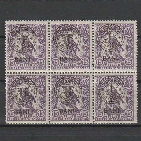 15 Filler Hadisegély III Magyar Kir. Posta - zona Cluj 1919