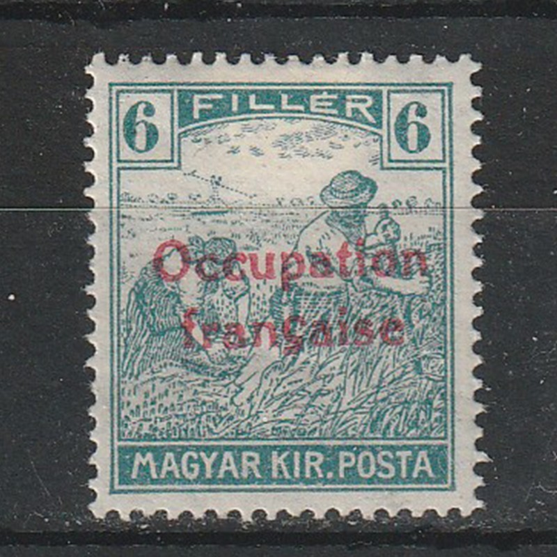 6 Filler Arato Magyar Kir. Posta - Zona Arad 1919 Ocupația Franceză