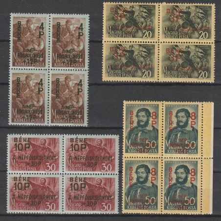 Beke (Pacea) I LP863-866 1945 Supratipar in Bloc de 4 Timbre
